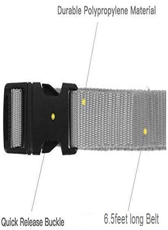 iCONY 4 Piece Luggage Strap with Quick Release Buckle, Adjustable Suitcase Straps and Heavy Duty Strap Buckle Packing Straps Travel Accessories, (1 inch, Grey) - Image 3